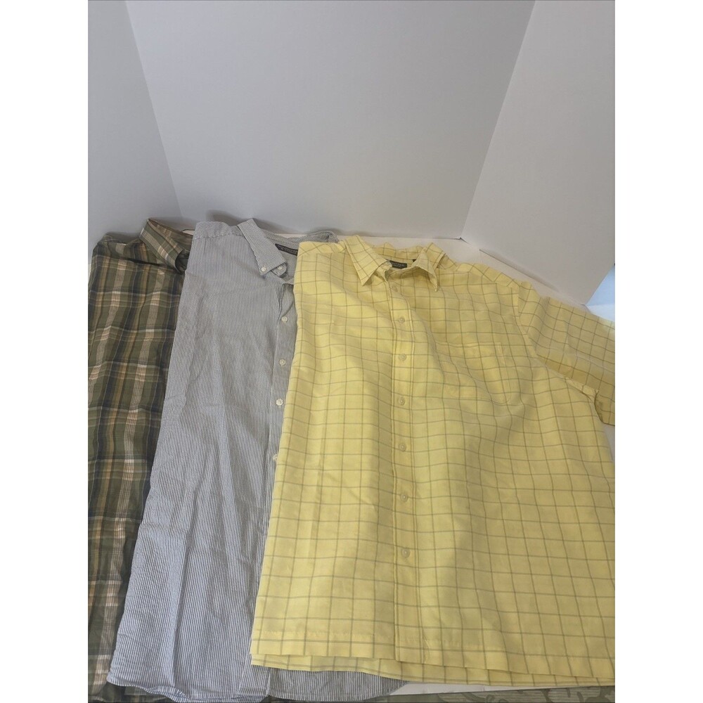 Roundtree Yorke Shirt  3XB Big & Tall Short Sleeve Mens LOT OF 3